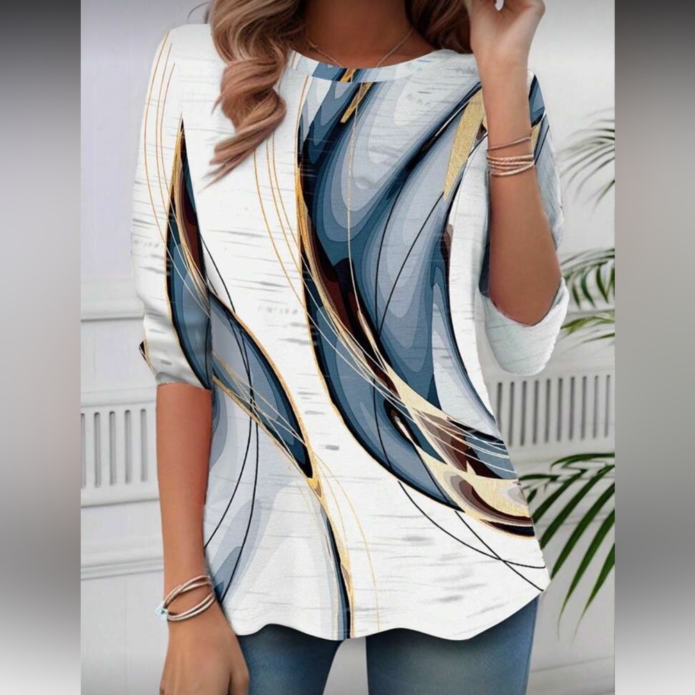 Stylish Abstract Print Top Sz XXL NWT